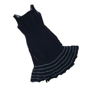 Vintage 50s Claudia Young Black Velvet Wiggle Dress Size 4/6